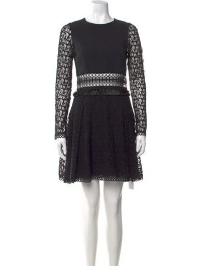 Pre-owned Simkhai Lace Pattern Mini Dress In Black