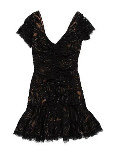 Pre-owned Simkhai Lace Pattern Mini Dress In Black
