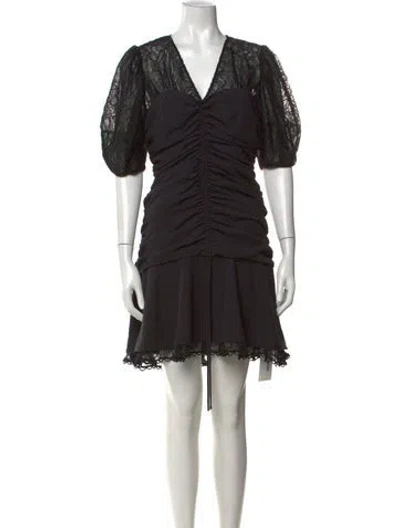 Pre-owned Simkhai Lace Pattern Mini Dress In Black