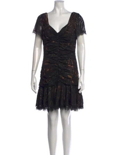 Pre-owned Simkhai Lace Pattern Mini Dress In Black/metallic