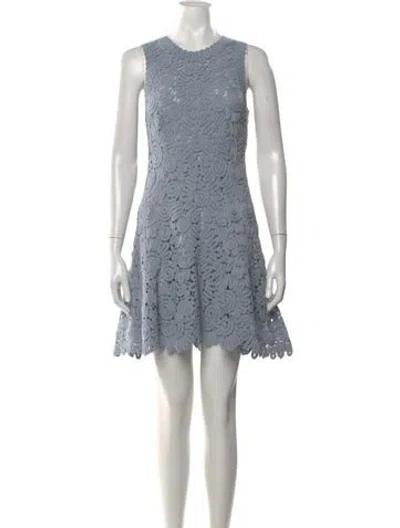 Pre-owned Simkhai Lace Pattern Mini Dress In Blue