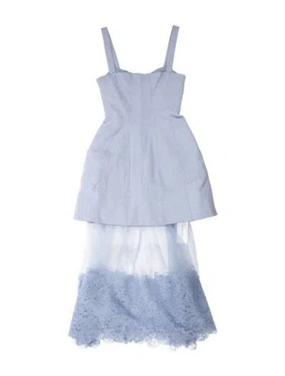 Pre-owned Simkhai Lace Pattern Mini Dress In Blue