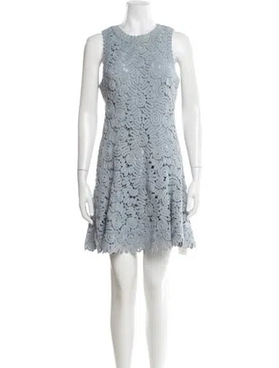 Pre-owned Simkhai Lace Pattern Mini Dress In Blue