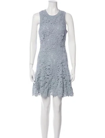 Pre-owned Simkhai Lace Pattern Mini Dress In Blue