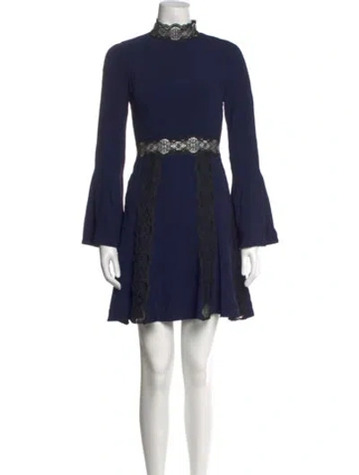 Pre-owned Simkhai Lace Pattern Mini Dress In Blue