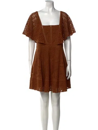 Pre-owned Simkhai Lace Pattern Mini Dress In Brown