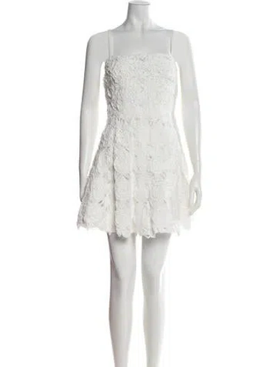 Pre-owned Simkhai Lace Pattern Mini Dress In Neutral