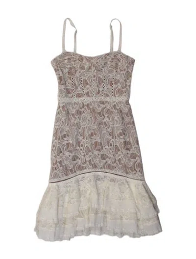 Pre-owned Simkhai Lace Pattern Mini Dress In Neutral