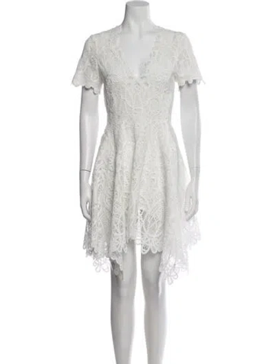 Pre-owned Simkhai Lace Pattern Mini Dress In Neutral