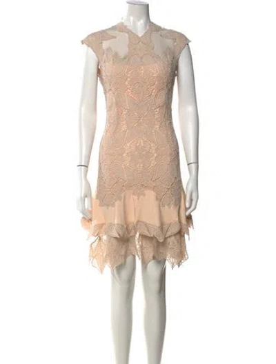 Pre-owned Simkhai Lace Pattern Mini Dress In Neutrals