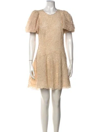Pre-owned Simkhai Lace Pattern Mini Dress In Neutrals