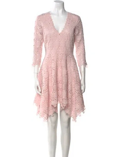 Pre-owned Simkhai Lace Pattern Mini Dress In Pink