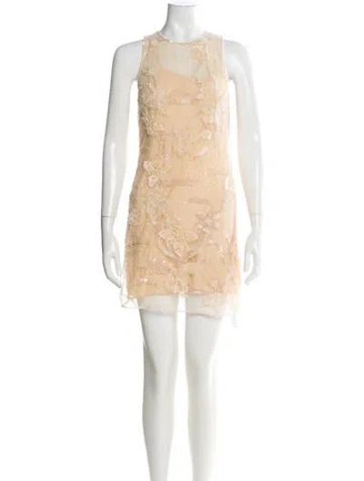 Pre-owned Simkhai Lace Pattern Mini Dress In Pink