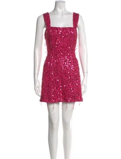 Pre-owned Simkhai Lace Pattern Mini Dress In Pink