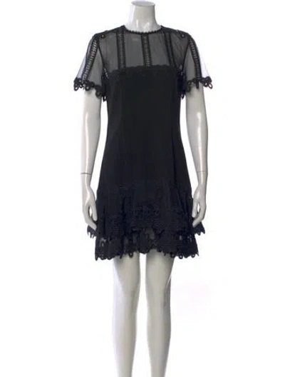Pre-owned Simkhai Lace Pattern Mini Dress W/ Tags In Black