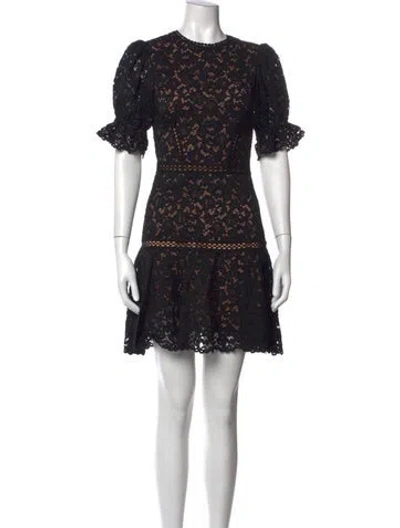 Pre-owned Simkhai Lace Pattern Mini Dress W/ Tags In Black