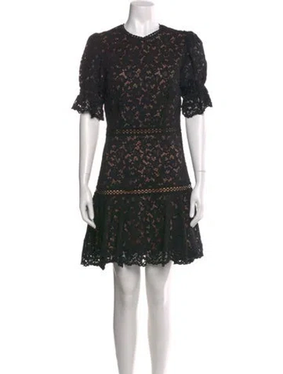 Pre-owned Simkhai Lace Pattern Mini Dress W/ Tags In Blue