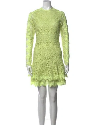 Pre-owned Simkhai Lace Pattern Mini Dress W/ Tags In Green