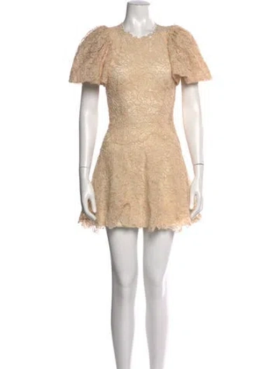 Pre-owned Simkhai Lace Pattern Mini Dress W/ Tags In Neutral