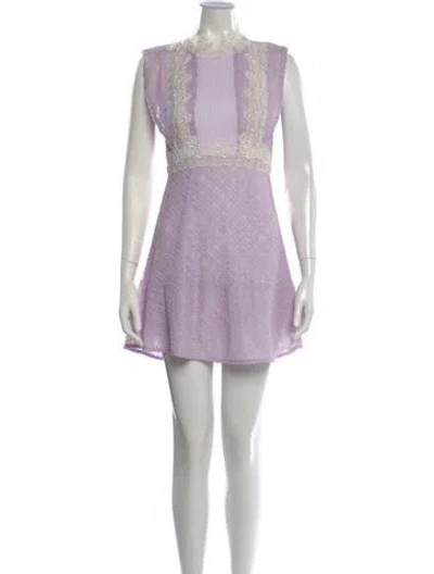 Pre-owned Simkhai Lace Pattern Mini Dress W/ Tags In Purple
