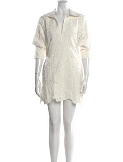 Pre-owned Simkhai Lace Pattern Mini Dress W/ Tags In White