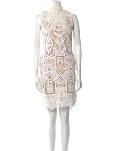 Pre-owned Simkhai Lace Pattern Mini Dress In White