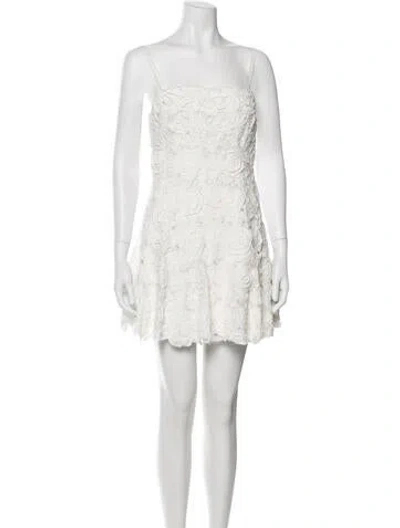 Pre-owned Simkhai Lace Pattern Mini Dress In White