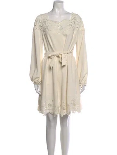 Pre-owned Simkhai Lace Pattern Mini Dress In White