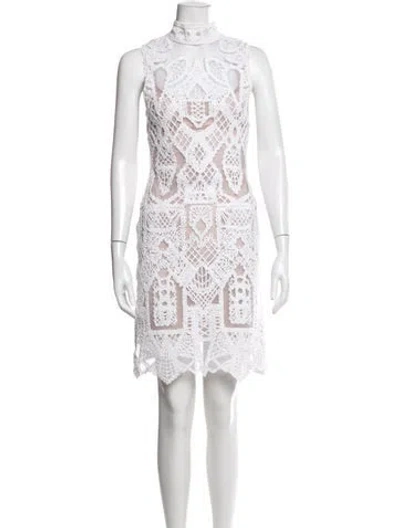 Pre-owned Simkhai Lace Pattern Mini Dress In White