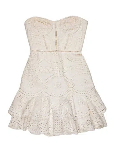 Pre-owned Simkhai Lace Pattern Mini Dress In White