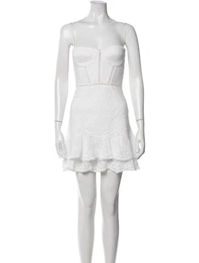 Pre-owned Simkhai Lace Pattern Mini Dress In White