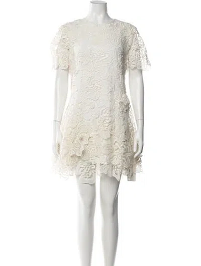Pre-owned Simkhai Lace Pattern Mini Dress In White