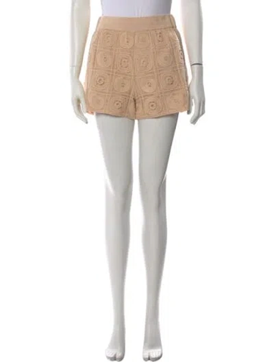 Pre-owned Simkhai Lace Pattern Mini Shorts In Neutral