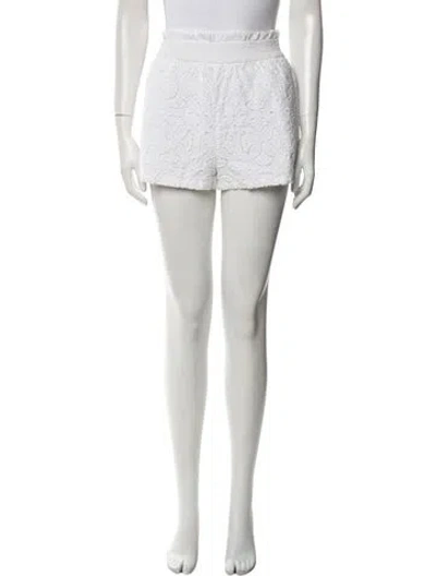 Pre-owned Simkhai Lace Pattern Mini Shorts In White