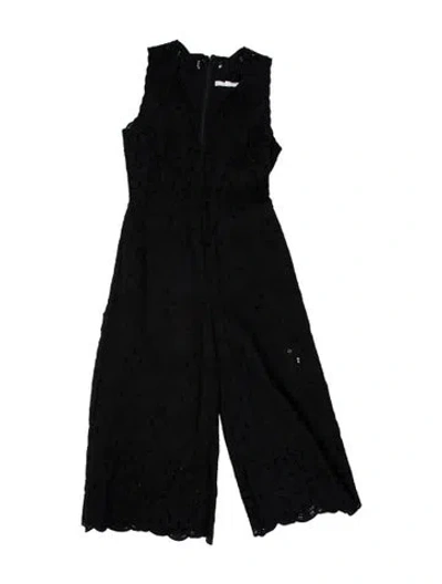 Pre-owned Simkhai Lace Pattern Square Neckline Jumpsuit In Black