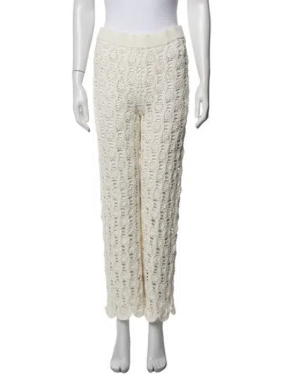 Pre-owned Simkhai Lace Pattern Straight Leg Pants In Neutrals