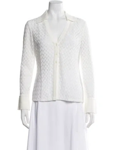 Pre-owned Simkhai Lace Patterned Top In White