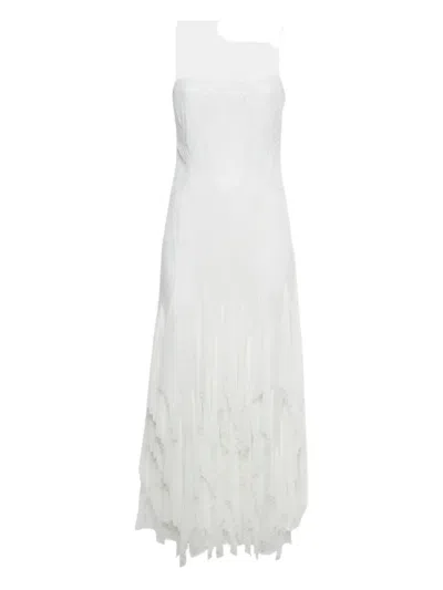 Pre-owned Simkhai Lace Pleated Maxi Dress In White