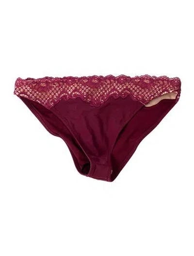 Pre-owned Simkhai Lace Trim Embellishment Bottoms W/ Tags In Burgundy