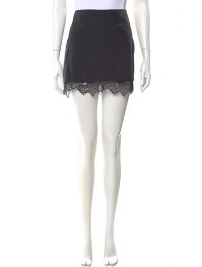 Pre-owned Simkhai Lace Trim Embellishment Mini Skirt W/ Tags In Black