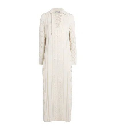 Simkhai Lace-up Wiliama Maxi Dress In White