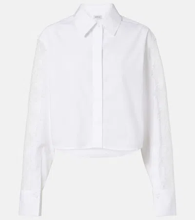 Simkhai Lace-trimmed Cotton Poplin Shirt In White