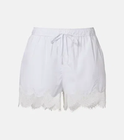 Simkhai Lace-trimmed Cotton Shorts In White