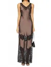 Simkhai Lacey Slip Dress In Mocha Multi In Black