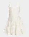Simkhai Laila Tiered Fil Coupe Mini Dress In Chantilly