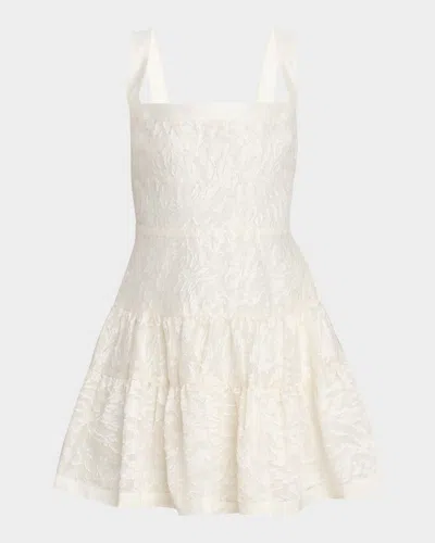 Simkhai Laila Tiered Fil Coupe Mini Dress In Chantilly