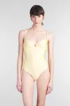 Simkhai Laine Ruched Cup Underwire One Piece Swimsuit In Yellow