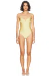 Simkhai Laine Ruched Cup Underwire One Piece Swimsuit In Buttercream