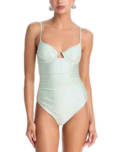 Simkhai Laine Ruched One Piece Swimsuit In Multi