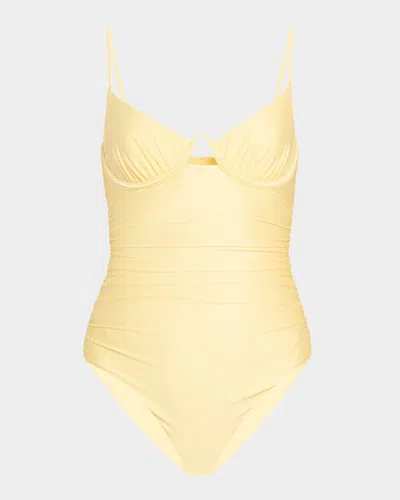 SIMKHAI LAINE RUCHED UNDERWIRE ONE-PIECE SWIMSUIT